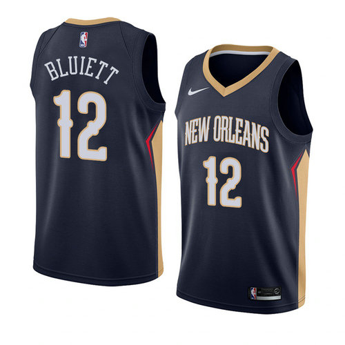 Camiseta Trevon Bluiett 12 New Orleans Pelicans Icon 2018 Azul Hombre