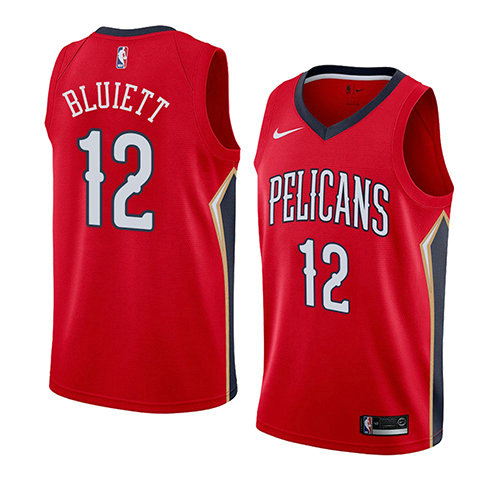 Camiseta Trevon Bluiett 12 New Orleans Pelicans Statement 2018 Rojo Hombre