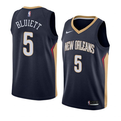 Camiseta Trevon Bluiett 5 New Orleans Pelicans Icon 2017-18 Azul Hombre