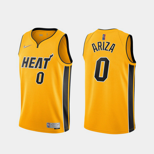 Camiseta Trevor Ariza Heat 0 Miami Heat 2020-21 Earned Edition amarillo Hombre