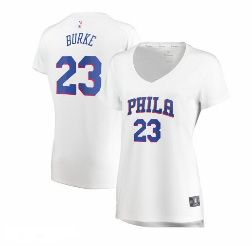 Camiseta Trey Burke 23 Philadelphia 76ers association edition Blanco Mujer