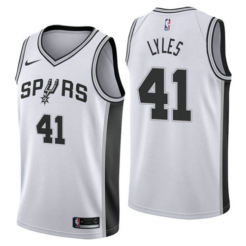 Camiseta Trey Lyles 41 San Antonio Spurs 2017-18 blanca Hombre