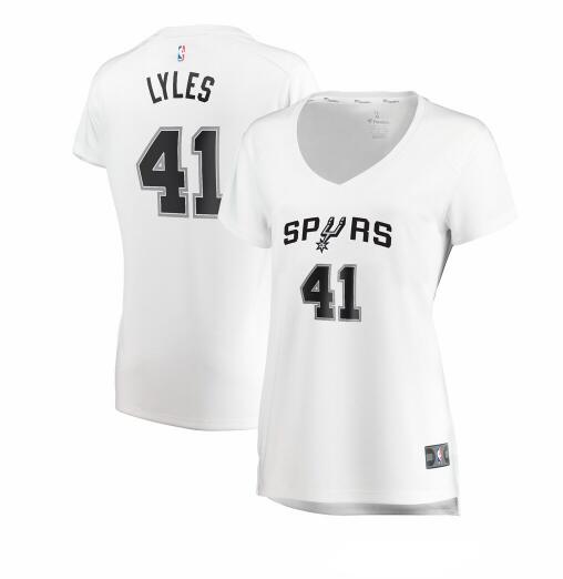 Camiseta Trey Lyles 41 San Antonio Spurs association edition Blanco Mujer