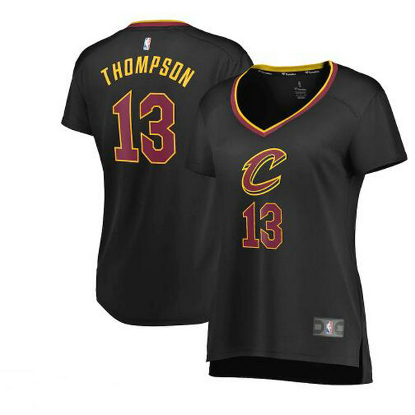 Camiseta Tristan Thompson 13 Cleveland Cavaliers statement edition Negro Mujer