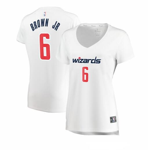 Camiseta Troy Brown Jr. 6 Washington Wizards association edition Blanco Mujer