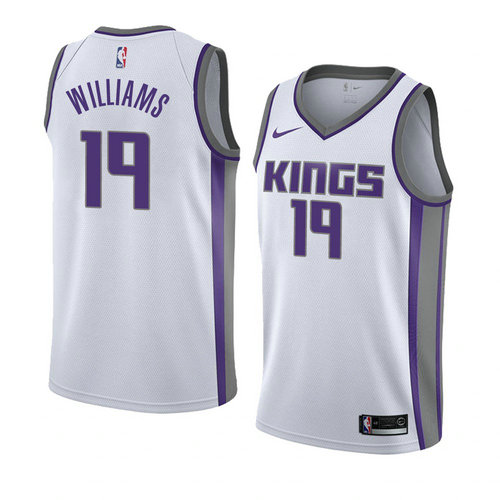 Camiseta Troy Williams 19 Sacramento Kings Association 2018 Blanco Hombre