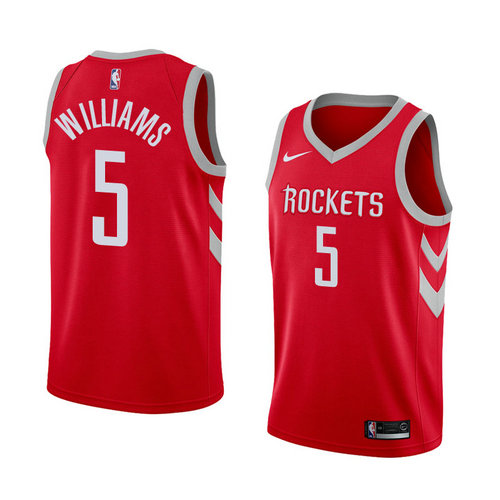 Camiseta Troy Williams 5 Houston Rockets Icon 2018 Rojo Hombre