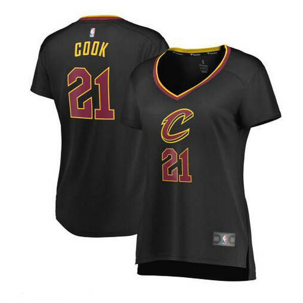 Camiseta Tyler Cook 21 Cleveland Cavaliers statement edition Negro Mujer