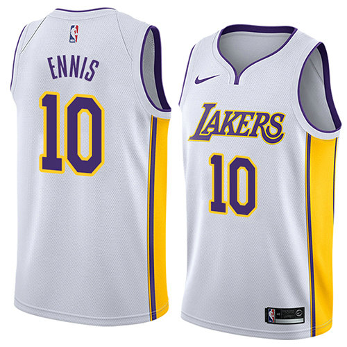 Camiseta Tyler Ennis 10 Los Angeles Lakers Association 2018 Blanco Hombre