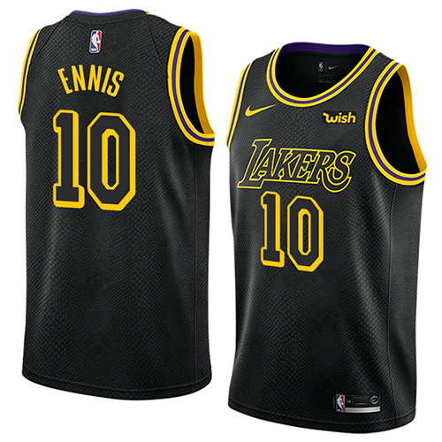 Camiseta Tyler Ennis 10 Los Angeles Lakers Ciudad 2018 Negro Hombre