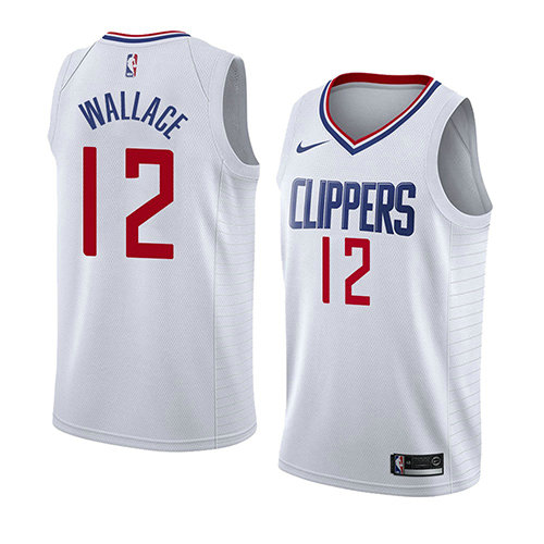 Camiseta Tyrone Wallace 12 Los Angeles Clippers Association 2018 Blanco Hombre