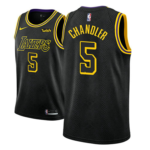 Camiseta Tyson Chandler 5 Los Angeles Lakers Ciudad 2018 Negro Hombre