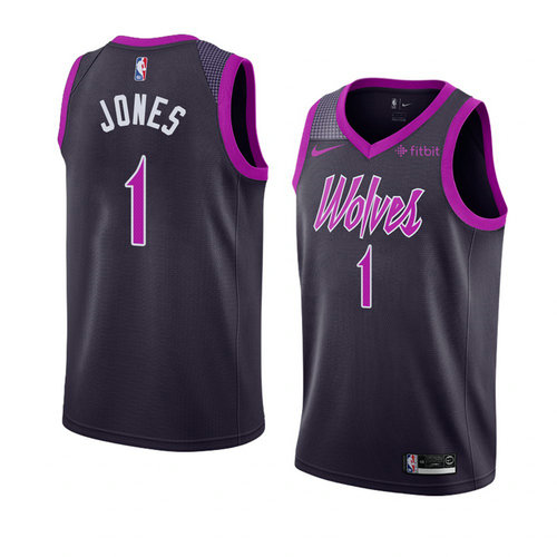 Camiseta Tyus Jones 1 Minnesota Timberwolves Ciudad 2018-19 Púrpura Hombre