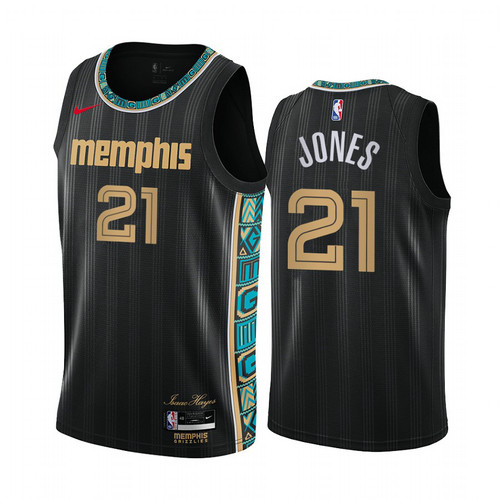 Camiseta Tyus Jones 21 Memphis Grizzlies 2020-21 City Edition Negro Hombre