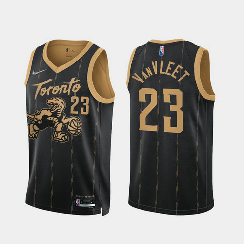 Camiseta VANVLEET 23 Toronto Raptors 2022 75 aniversario edición de la ciudad Negro Hombre
