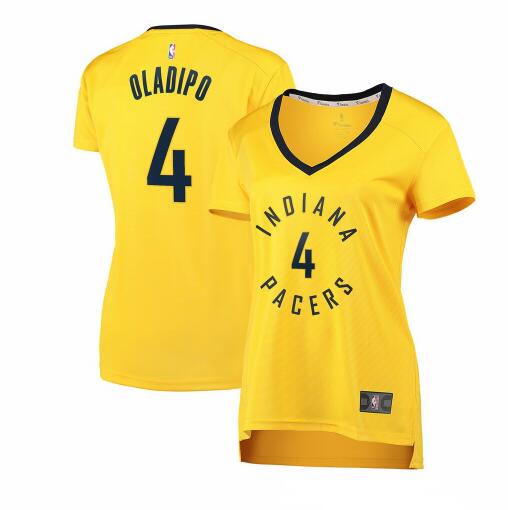Camiseta Victor Oladipo 4 Indiana Pacers statement edition Amarillo Mujer