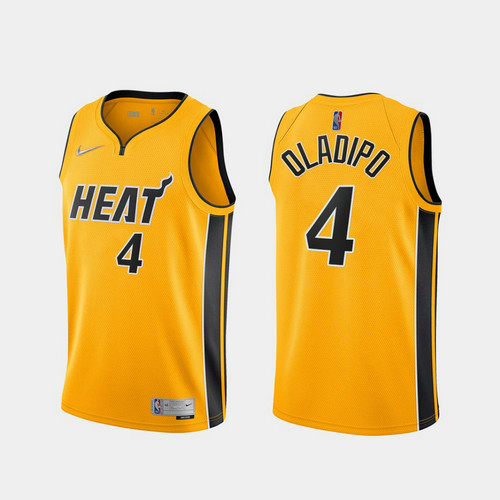 Camiseta Victor Oladipo Heat 4 Miami Heat 2020-21 Earned Edition amarillo Hombre