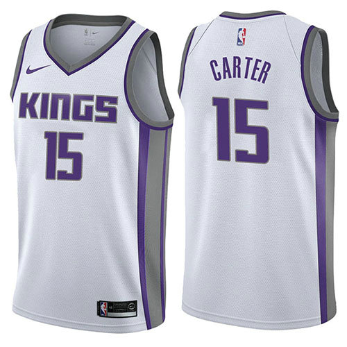 Camiseta Vince Carter 15 Sacramento Kings Association 2017-18 Blanco Hombre