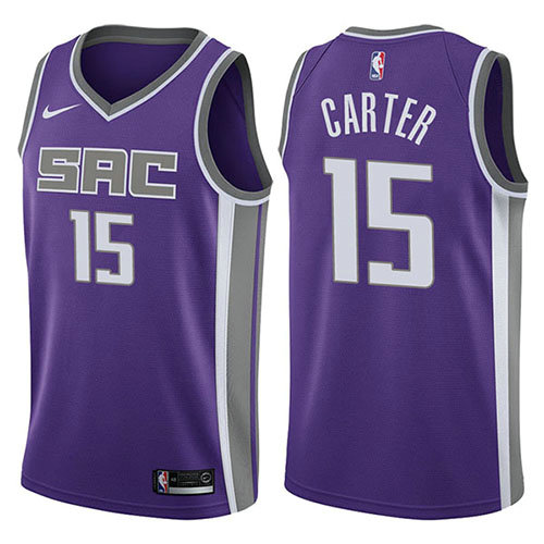 Camiseta Vince Carter 15 Sacramento Kings Icon 2017-18 Púrpura Hombre