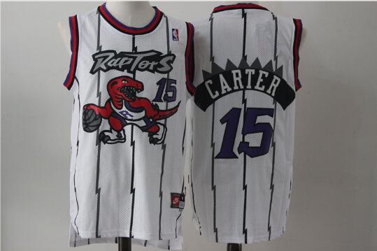 Camiseta Vince Carter 15 Toronto Raptors Baloncesto blanco Hombre