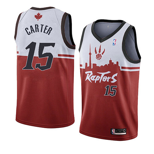 Camiseta Vince Carter 15 Toronto Raptors Ciudad 2019-20 Rojo Hombre