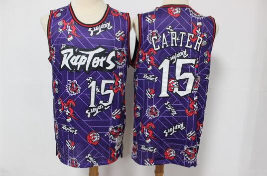 Camiseta Vince Carter 15 Toronto Raptors Tear Up Pack Swingman Púrpura Hombre