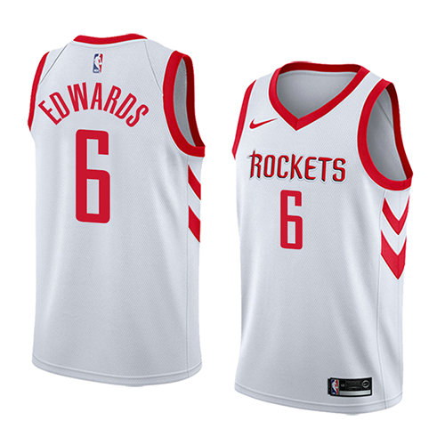 Camiseta Vincent Edwards 6 Houston Rockets Association 2018 Blanco Hombre