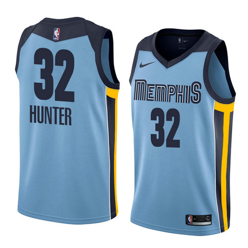Camiseta Vincent Hunter 32 Memphis Grizzlies Statement 2018 Azul Hombre