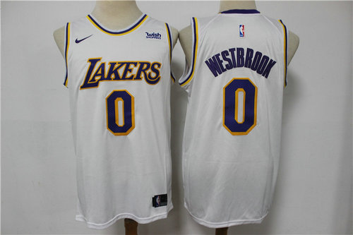 Camiseta WESTBROOK 0 Los Angeles Lakers transferencia de versión del ventilador blanco Hombre