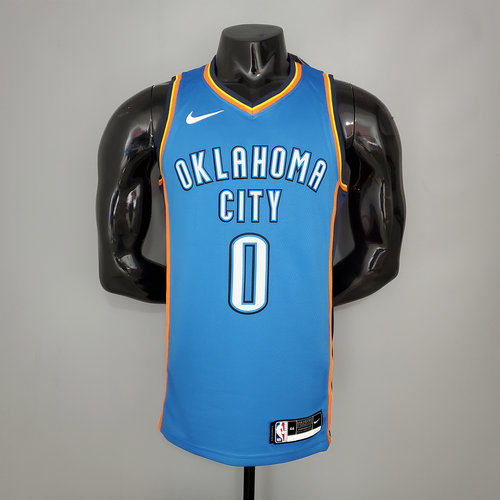 Camiseta WESTBROOK 0 Oklahoma City Thunder Azul Hombre