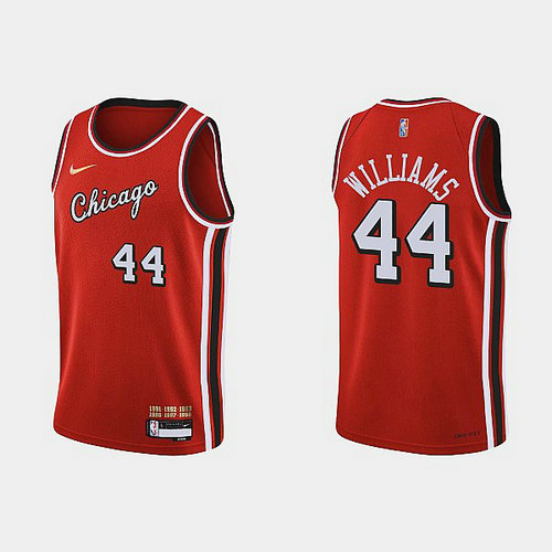 Camiseta WILLIAMS 44 Chicago Bulls 2022 75 aniversario edición de la ciudad rojo Hombre