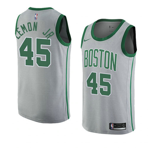 Camiseta Walter Lemon JR. 45 Boston Celtics Ciudad 2018-19 Gris Hombre