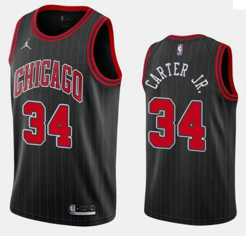 Camiseta Wendell Carter Jr. 34 Chicago Bulls 2020-21 Jordan Brand Statement Edition Swingman negro Hombre