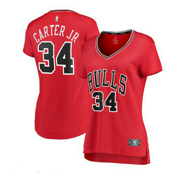 Camiseta Wendell Carter Jr. 34 Chicago Bulls icon edition Rojo Mujer