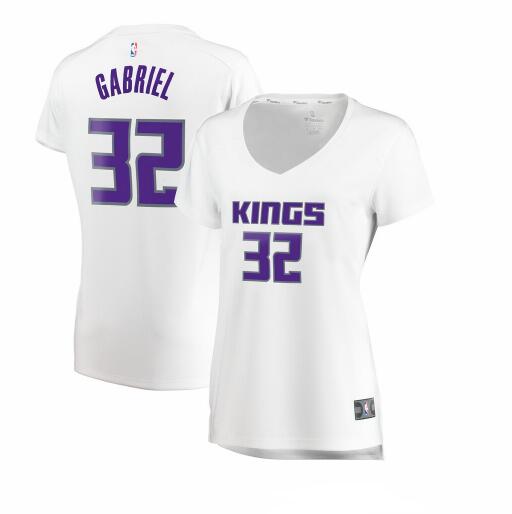 Camiseta Wenyen Gabriel 32 Sacramento Kings association edition Blanco Mujer