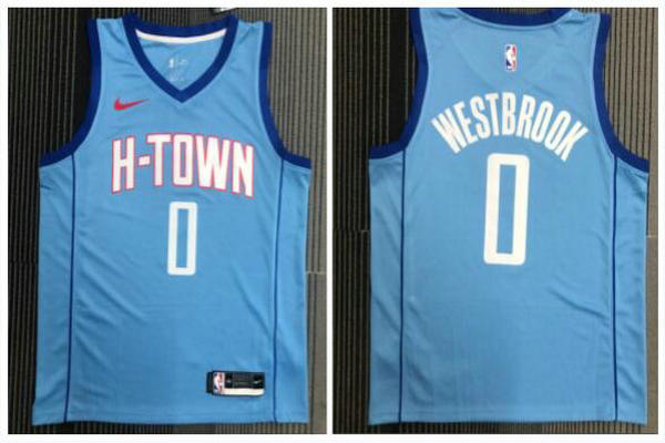 Camiseta Westbrook 0 Toronto Raptors Edición Ciudad Azul Hombre