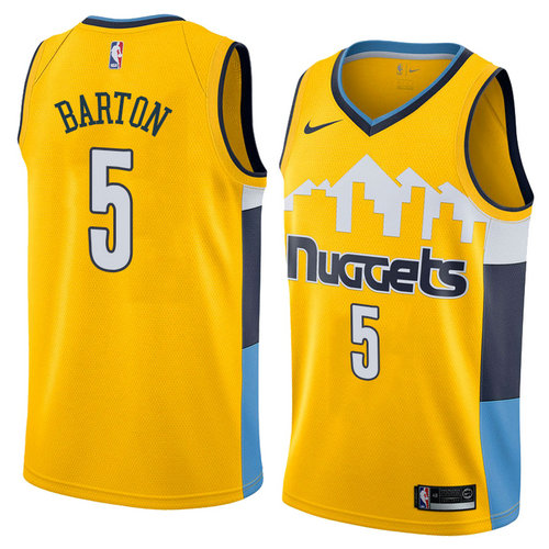 Camiseta Will Barton 5 Denver Nuggets Statement 2018 Amarillo Hombre