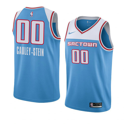 Camiseta Willie Cauley-Stein 0 Sacramento Kings Ciudad 2018-19 Azul Hombre