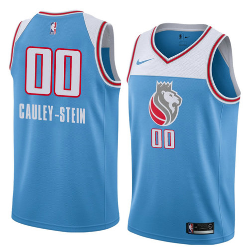 Camiseta Willie Cauley-Stein 0 Sacramento Kings Ciudad 2018 Azul Hombre
