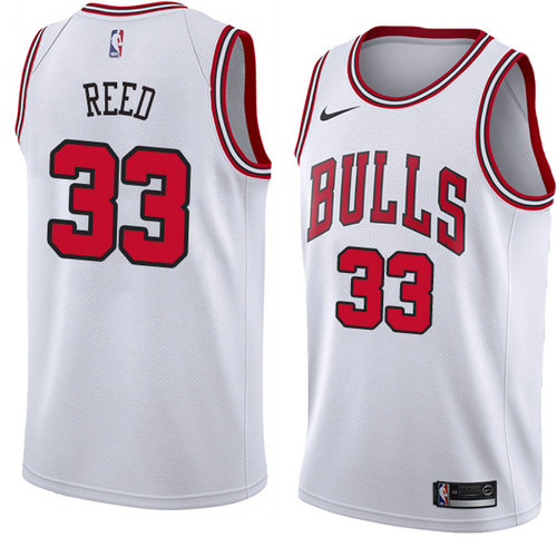Camiseta Willie Reed 33 Chicago Bulls Association 2018 Blanco Hombre