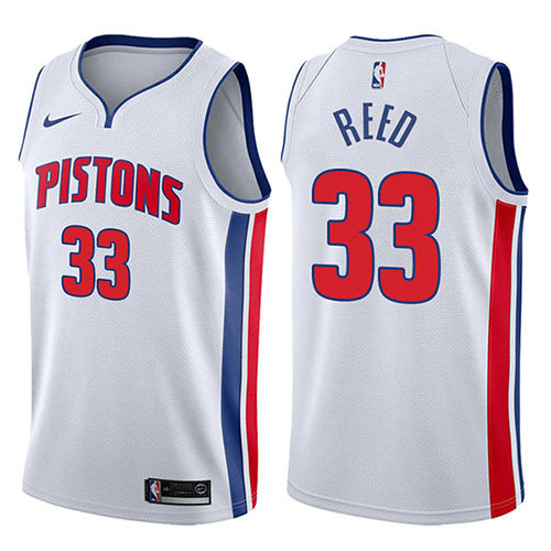 Camiseta Willie Reed 33 Detroit Pistons Association 2017-18 Blanco Hombre