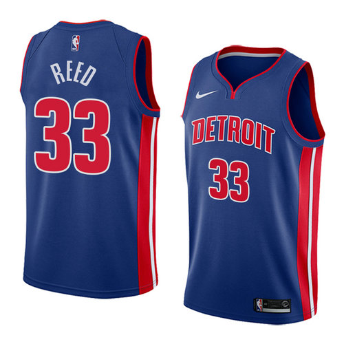 Camiseta Willie Reed 33 Detroit Pistons Icon 2018 Azul Hombre