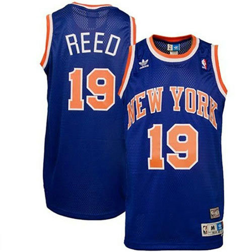 Camiseta Willis Reed 19 New York Knicks Retro Azul Hombre