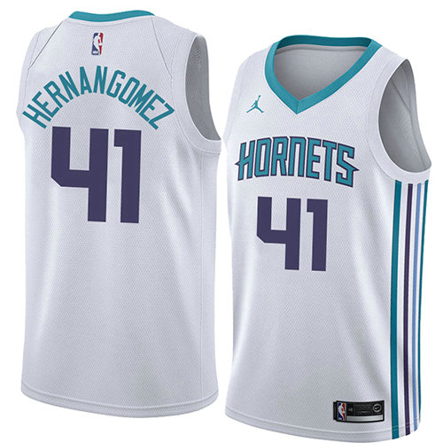 Camiseta Willy Hernangomez 41 Charlotte Hornets Association 2018 Blanco Hombre