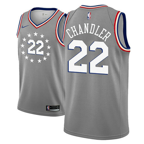 Camiseta Wilson Chandler 22 Philadelphia 76ers Ciudad 2018-19 Gris Hombre