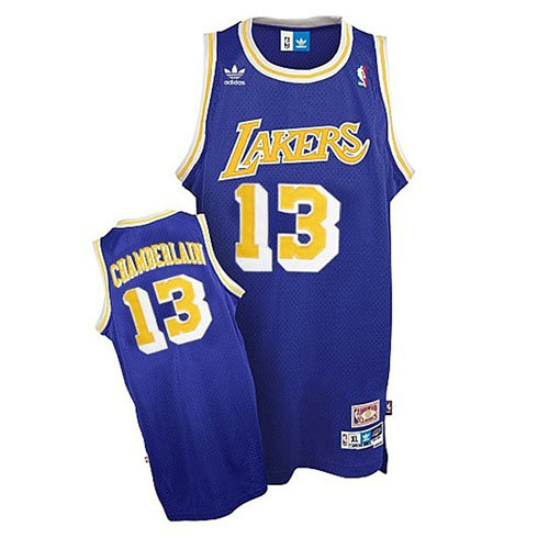 Camiseta Wilt Chamberlain 13 Los Angeles Lakers Retro Azul Hombre