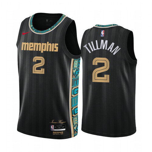 Camiseta Xavier Tillman 2 Memphis Grizzlies 2020-21 City Edition Negro Hombre