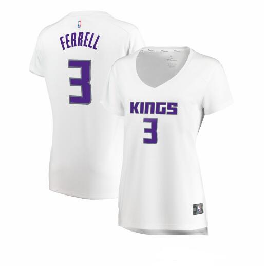 Camiseta Yogi Ferrell 3 Sacramento Kings association edition Blanco Mujer