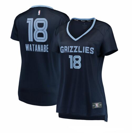 Camiseta Yuta Watanabe 18 Memphis Grizzlies icon edition Armada Mujer