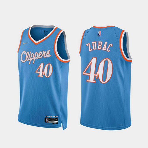 Camiseta ZUBAC 40 Los Angeles Clippers 2022 75 aniversario edición de la ciudad Azul Hombre